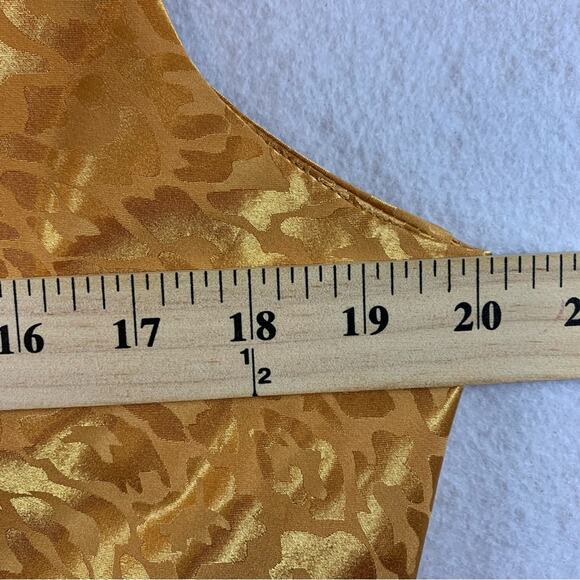 Emma Michelle Womens Cowl Neck Slip Dress Sz L Y2K Retro Golden Goddess Leopard - Picture 8 of 13